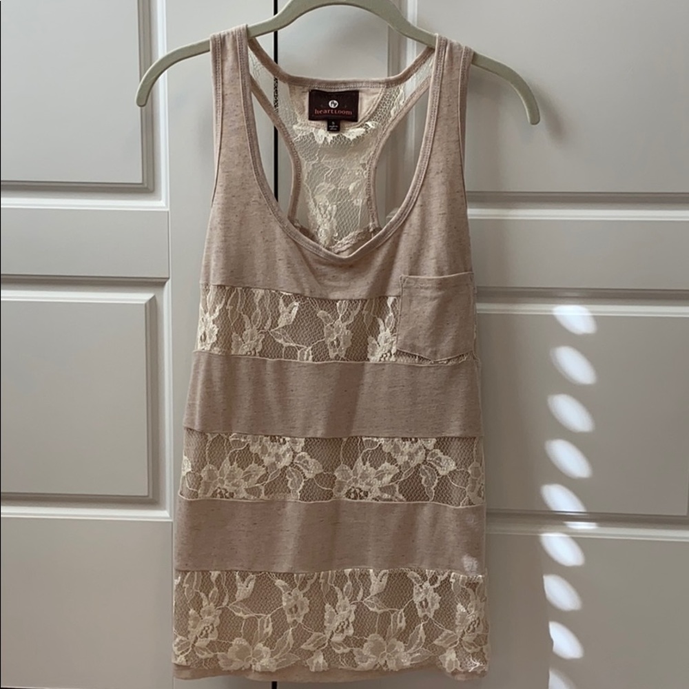 Heartloom lace racerback tank top